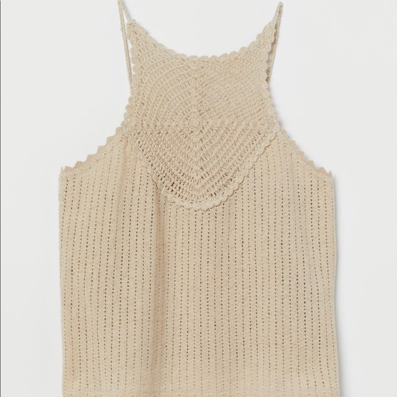 H&M Tops - Crocheted beige top NWT